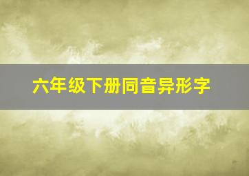 六年级下册同音异形字