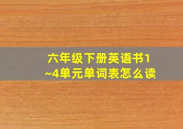 六年级下册英语书1~4单元单词表怎么读