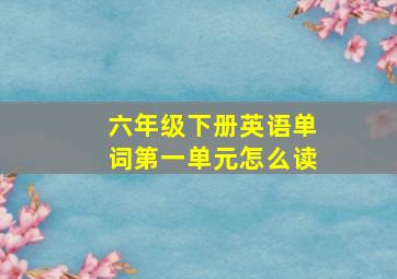 六年级下册英语单词第一单元怎么读