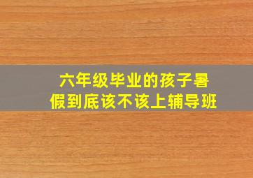 六年级毕业的孩子暑假到底该不该上辅导班