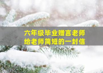 六年级毕业赠言老师给老师简短的一封信