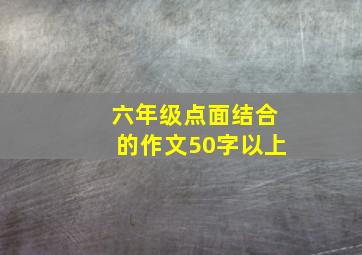 六年级点面结合的作文50字以上