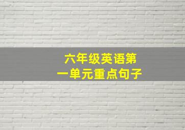 六年级英语第一单元重点句子