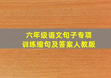 六年级语文句子专项训练缩句及答案人教版