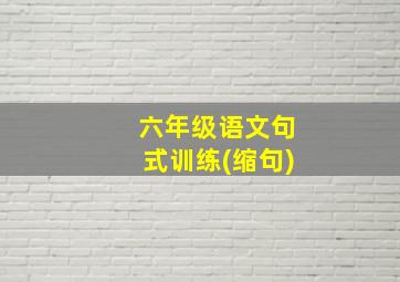 六年级语文句式训练(缩句)