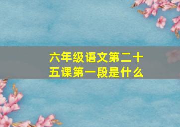 六年级语文第二十五课第一段是什么