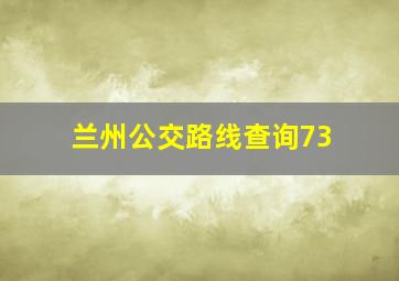 兰州公交路线查询73