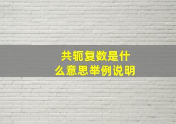 共轭复数是什么意思举例说明