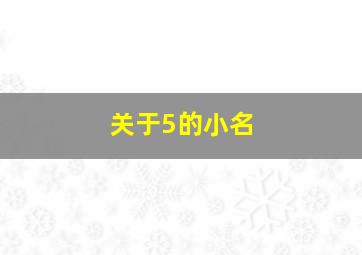 关于5的小名