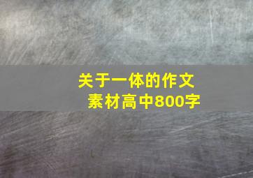 关于一体的作文素材高中800字