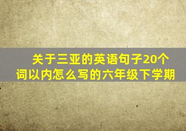 关于三亚的英语句子20个词以内怎么写的六年级下学期