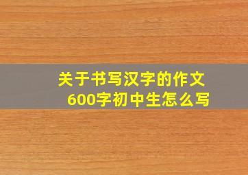 关于书写汉字的作文600字初中生怎么写