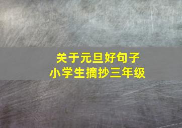 关于元旦好句子小学生摘抄三年级