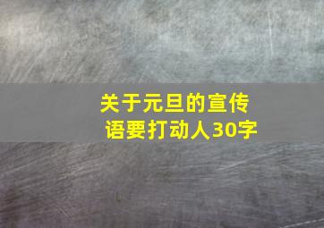 关于元旦的宣传语要打动人30字