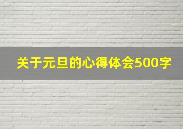 关于元旦的心得体会500字