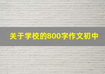 关于学校的800字作文初中