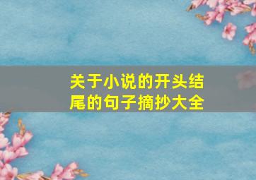 关于小说的开头结尾的句子摘抄大全