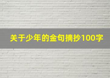 关于少年的金句摘抄100字