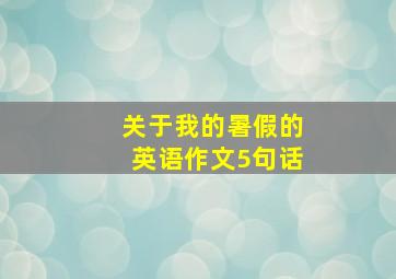 关于我的暑假的英语作文5句话