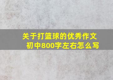 关于打篮球的优秀作文初中800字左右怎么写