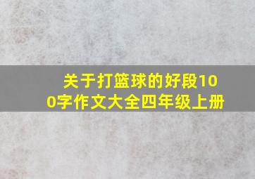 关于打篮球的好段100字作文大全四年级上册