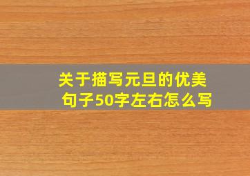 关于描写元旦的优美句子50字左右怎么写