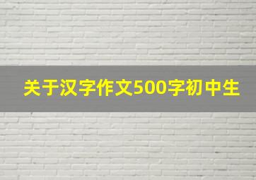 关于汉字作文500字初中生