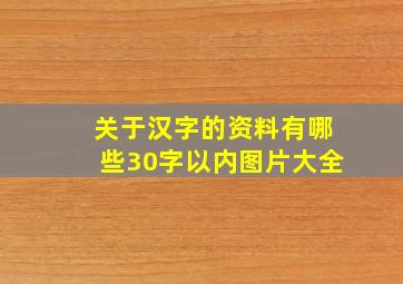 关于汉字的资料有哪些30字以内图片大全