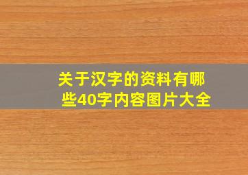 关于汉字的资料有哪些40字内容图片大全