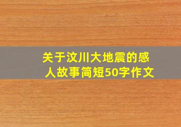 关于汶川大地震的感人故事简短50字作文