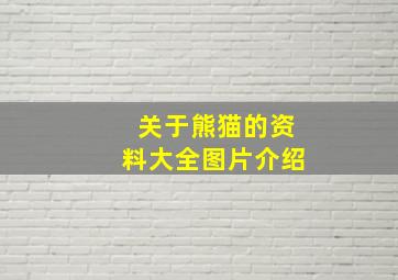 关于熊猫的资料大全图片介绍