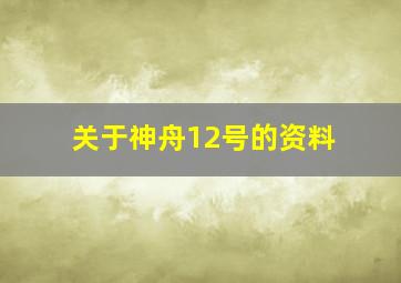 关于神舟12号的资料