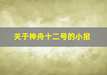 关于神舟十二号的小报