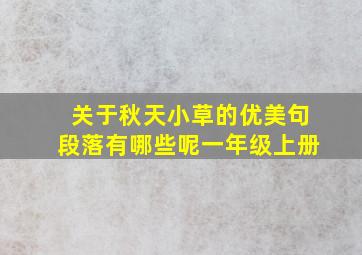 关于秋天小草的优美句段落有哪些呢一年级上册