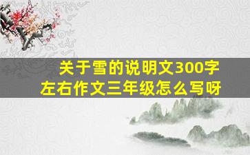 关于雪的说明文300字左右作文三年级怎么写呀