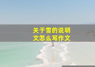 关于雪的说明文怎么写作文