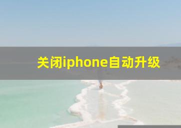 关闭iphone自动升级