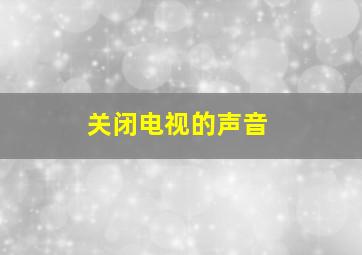 关闭电视的声音