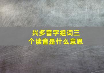 兴多音字组词三个读音是什么意思