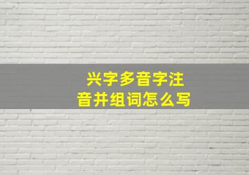 兴字多音字注音并组词怎么写