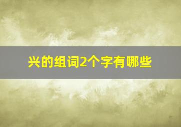 兴的组词2个字有哪些