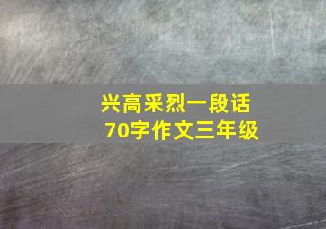 兴高采烈一段话70字作文三年级