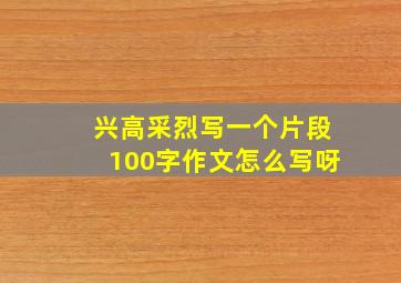 兴高采烈写一个片段100字作文怎么写呀