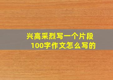 兴高采烈写一个片段100字作文怎么写的