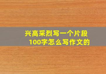 兴高采烈写一个片段100字怎么写作文的