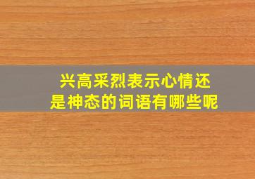 兴高采烈表示心情还是神态的词语有哪些呢