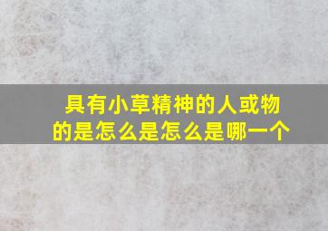 具有小草精神的人或物的是怎么是怎么是哪一个