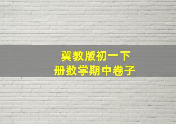 冀教版初一下册数学期中卷子