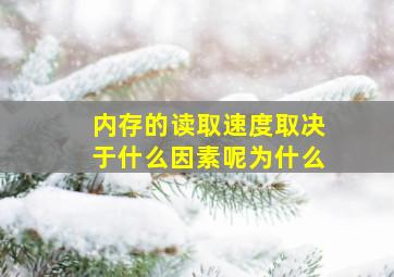 内存的读取速度取决于什么因素呢为什么