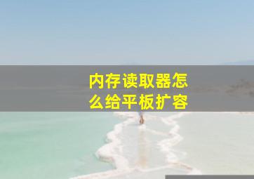 内存读取器怎么给平板扩容